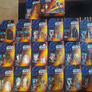 Star Wars The Power of the Force Action Figure Lot Of 21 Blue & Orange Packaging